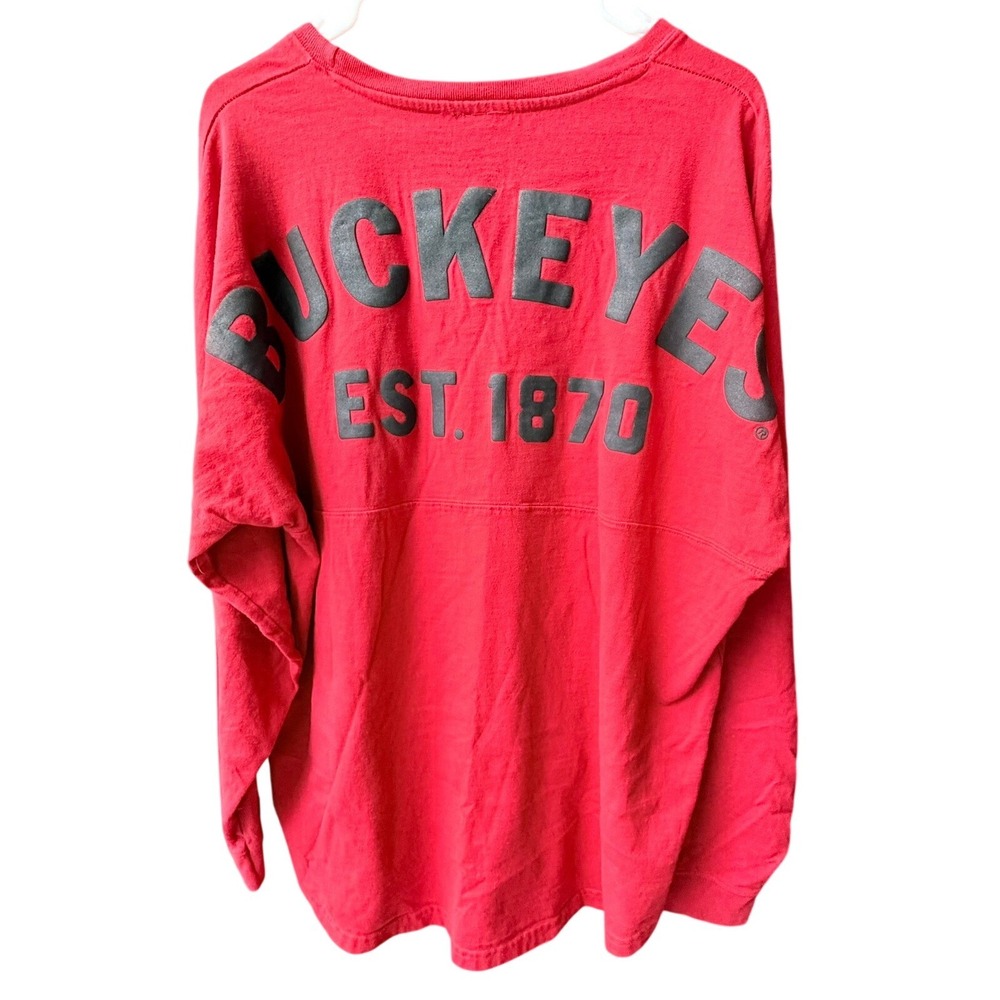 Ohio State Buckeyes Spirit Jersey Adult XL Red Long Sleeve Brutus Est 1870 Shirt
